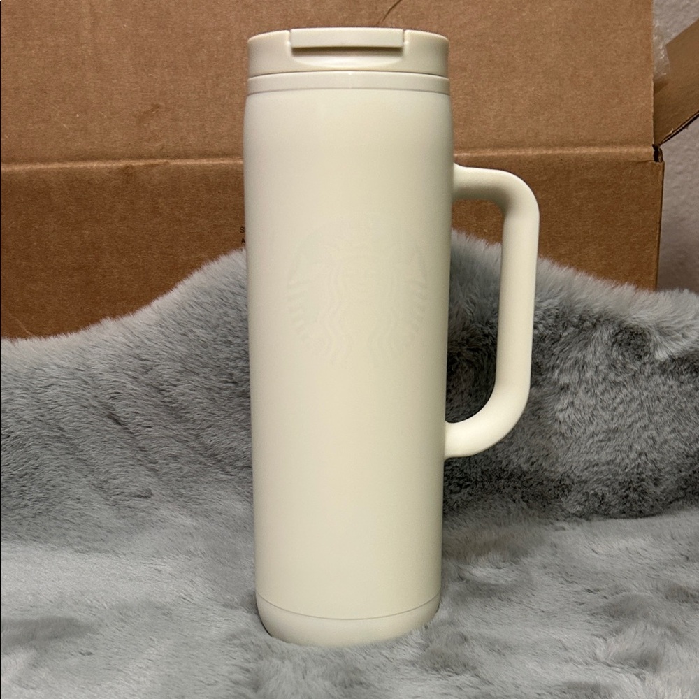 Starbucks Cream Tall Travel Mug with Side Handle
